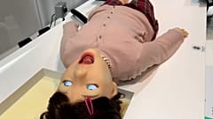 Image show the Pedia_roid robot which has been designed to mimic children's medical emergencies to help train dental workers.