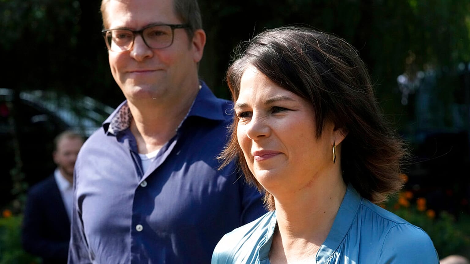 Annalena Baerbock und ihr Ehemann Daniel Holefleisch, 26.09.2021 in Potsdam
