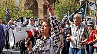 Manifestantes em Beirute