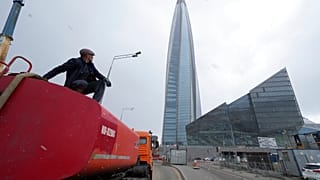 Штаб-квартира "Газпрома" в Санкт-Петербурге, 27 апреля 2022 г.