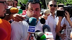 Mino Raiola arrives at the Camp Nou stadium in Barcelona, Spain, on Aug. 26, 2010.