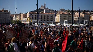 Una delle manifestazioni in occasione del Primo maggio, a Marsiglia, in Francia