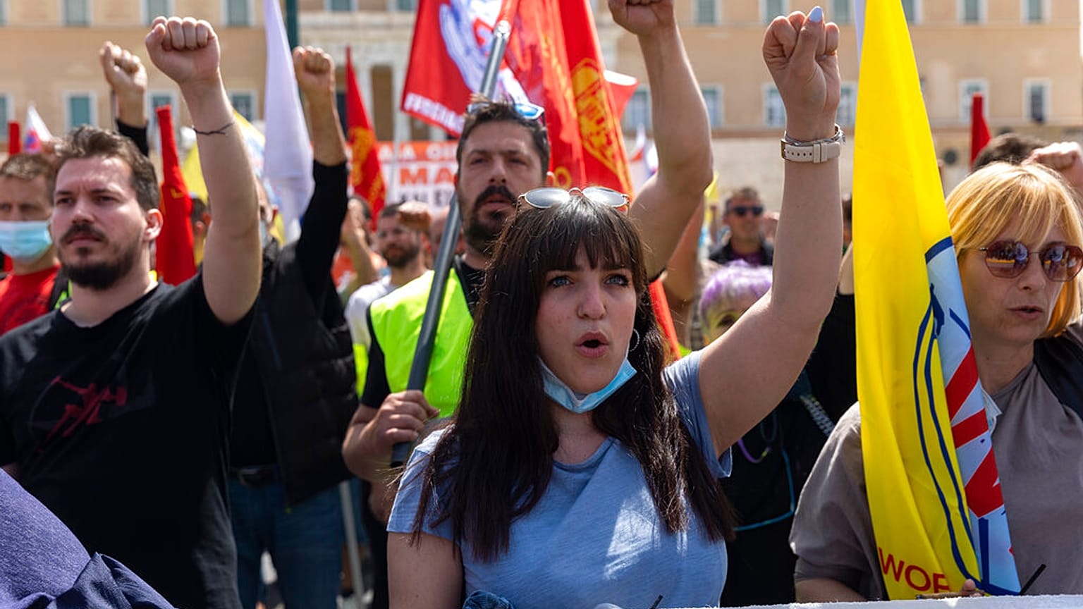 Στιγμιότυπο από τις κινητοποιήσεις της Αθήνας