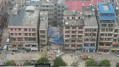 This photo released by Xinhua News Agency, shows the site of a collapsed self-constructed residential building in Changsha, central China's Hunan Province on April 29, 2022.