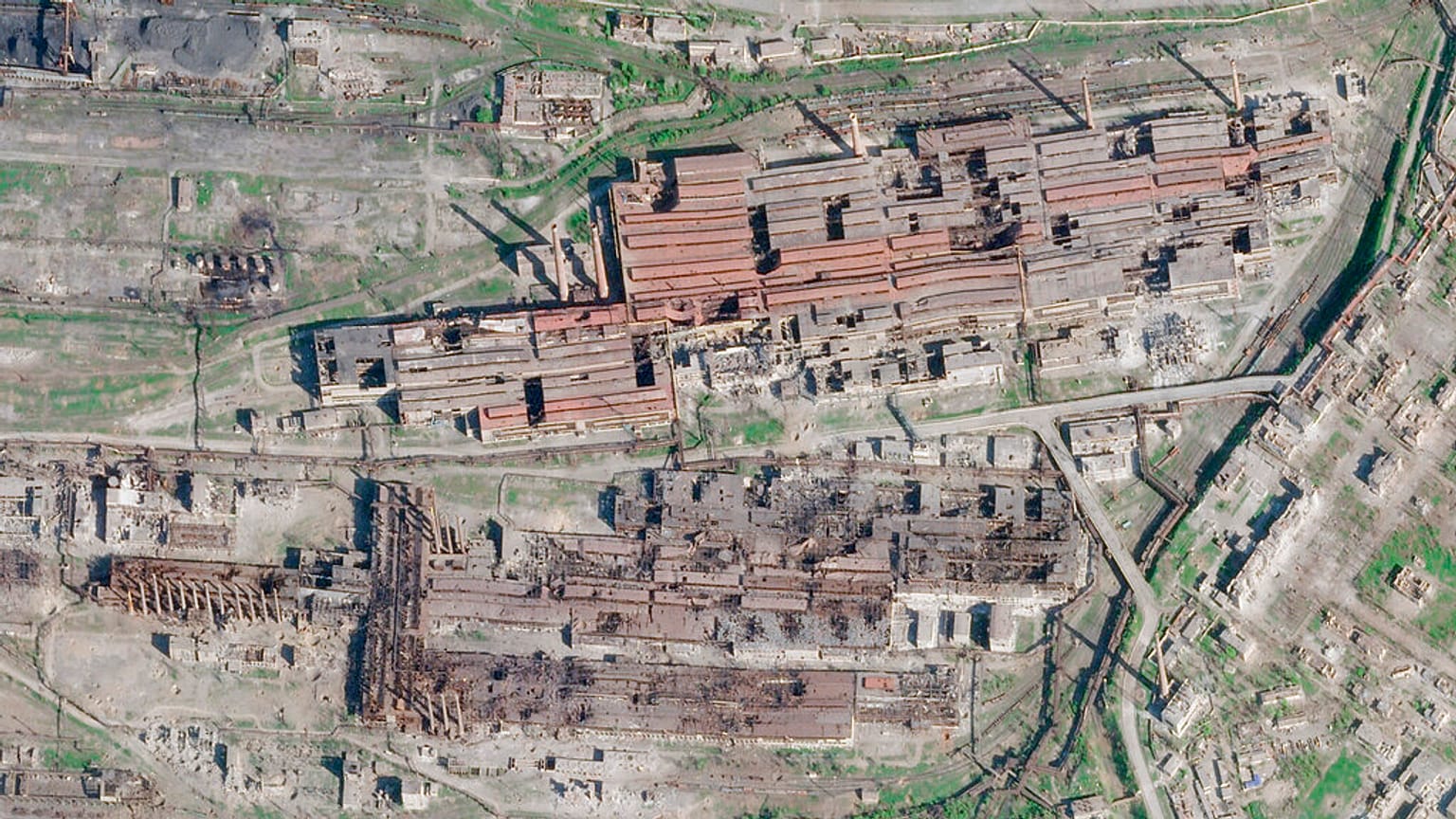 Imagem aérea da Azovstal