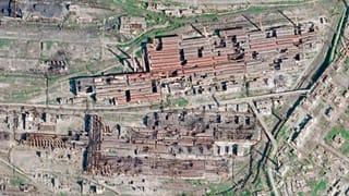 Imagem aérea da Azovstal
