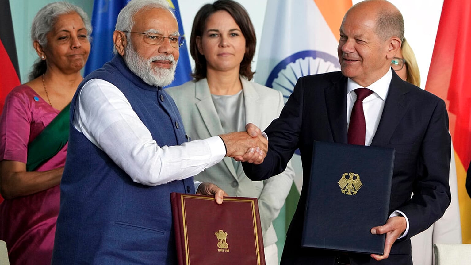 Narendra Modi e Olaf Scholz