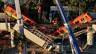 Fotografía de archivo del metro accidentado en Ciudad de México, 4/05/2021