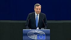 Mario Draghi durante su discurso.