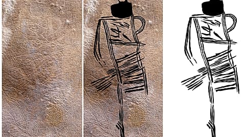 Anthropomorph in regalia (2.08m tall) from 19th Unnamed Cave, Alabama 