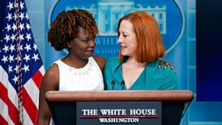 Die zukünftige und die noch amtierende Pressesprecherin des Weißen Hauses: Karine Jean-Pierre (l.) und Jen Psaki
