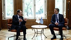 Νίκος Αναστασιάδης και Κυριάκος Μητσοτάκης στο Μέγαρο Μαξίμου