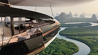A concept image of the AirYacht, a new concept proposing to fly yachts through the skies using airships