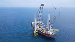 Wind turbines being built at the Greater Changhua Offshore Wind Farm in Taiwan. 