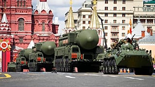 Military vehicles driving