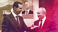 Syrian President Bashar al-Assad and Russian President Vladimir Putin during their meeting in Damascus, 7 January 2020