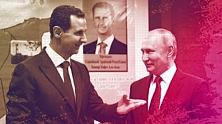 Syrian President Bashar al-Assad and Russian President Vladimir Putin during their meeting in Damascus, 7 January 2020