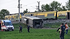 The train carriages derailed off the tracks on Monday evening.