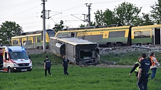 The train carriages derailed off the tracks on Monday evening.