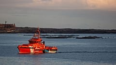 A Spanish maritime rescue vessel pictured near the port of Los Cristianos in Spain's Canary Islands.