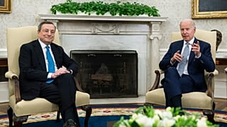 Mario Draghi con Joe Biden 
