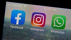Logos von Mobiltelefon-Apps für (von links) Facebook, Instagram und WhatsApp