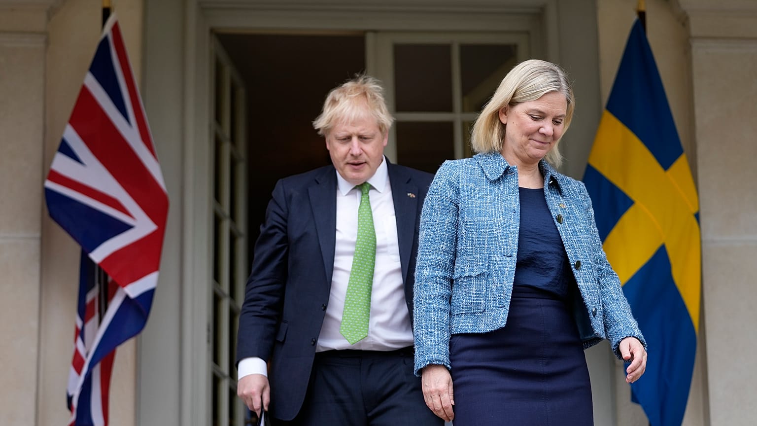 Die schwedische Staatsministerin Andersson und der britische Premierminister Johnson