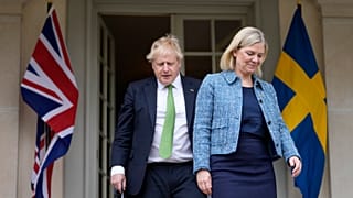 Die schwedische Staatsministerin Andersson und der britische Premierminister Johnson