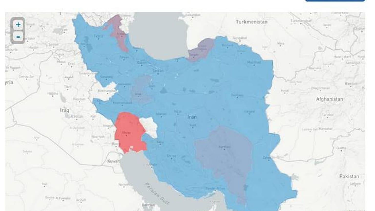 داده‌های مرکز IODA نشان از قطع اینترنت در خوزستان در روزهای اخیر دارد