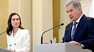 Finland's President Sauli Niinisto, right, has said the country will be better "protected" if it becomes part of the alliance.