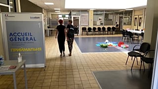 Centro de acogida de refugiados en Lyón, Francia
