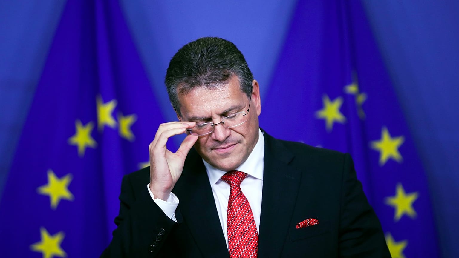European Energy Commissioner Maros Sefcovic at the European Commission headquarters in Brussels, Monday, Oct. 28, 2019.