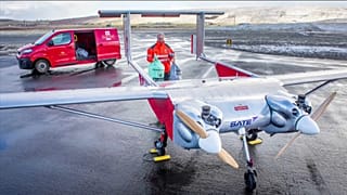 Flugfrachtgerät der britischen Post