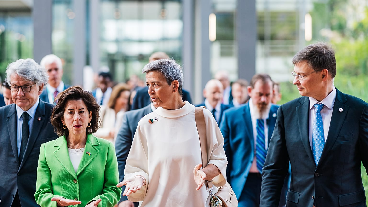 EU and US officials met at the second EU-US Trade & Technology Council in Paris to discuss deeper cooperation on key issues, Monday 16th May, 2022.