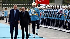 Il presidente algerino Abdelmadjid Tebboune e il presidente turco Recep Tayyip Erdoğan. (Ankara, 16.5.2022)
