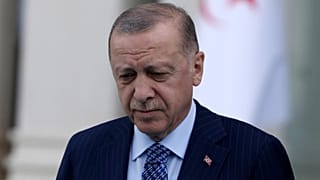 Turkish President Recep Tayyip Erdogan arrives for a ceremony at the presidential palace, in Ankara, Turkey, Monday, May 16, 2022.
