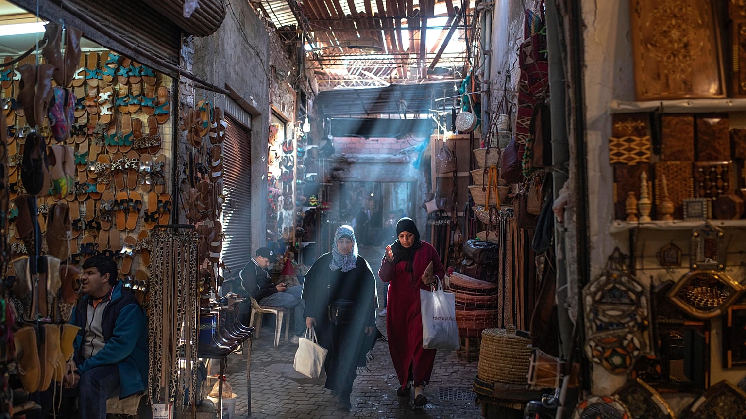 La medina de la ciudad de Marrakech (Marruecos).