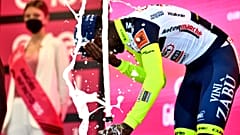 Girmay was taken to a local hospital after injuring himself on the podium.