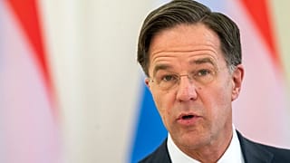Dutch Prime Minister Mark Rutte speaks at a news conference.