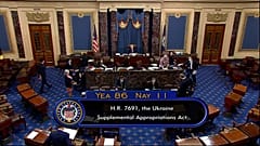Az amerikai szenátus az ukrajnai segélycsomagról szavaz, 2022. május 19.