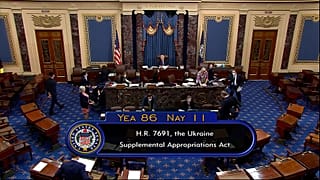 Az amerikai szenátus az ukrajnai segélycsomagról szavaz, 2022. május 19.