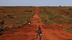 Quatre années de sécheresse, ainsi que la déforestation causée par les gens qui brûlent ou coupent les arbres, ont transformé la région en un bol de poussière.