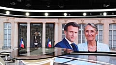 Presidente Emmanuel Macron e Elizabeth Borne, primeira-ministra francesa