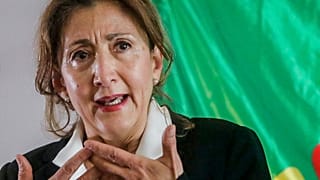 Alors en campagne, l'ex-candidate à la présidentielle colombienne en conférence de presse le 22 janvier 2022 à Bogota.
