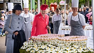 La reina Margarita II durante la celebración de sus 50 años en el trono