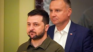 Ο πρόεδρος της Πολωνίας, Αντρέι Ντούντα, και ο πρόεδρος της Ουκρανίας, Βολοντίμιρ Ζελένσκι