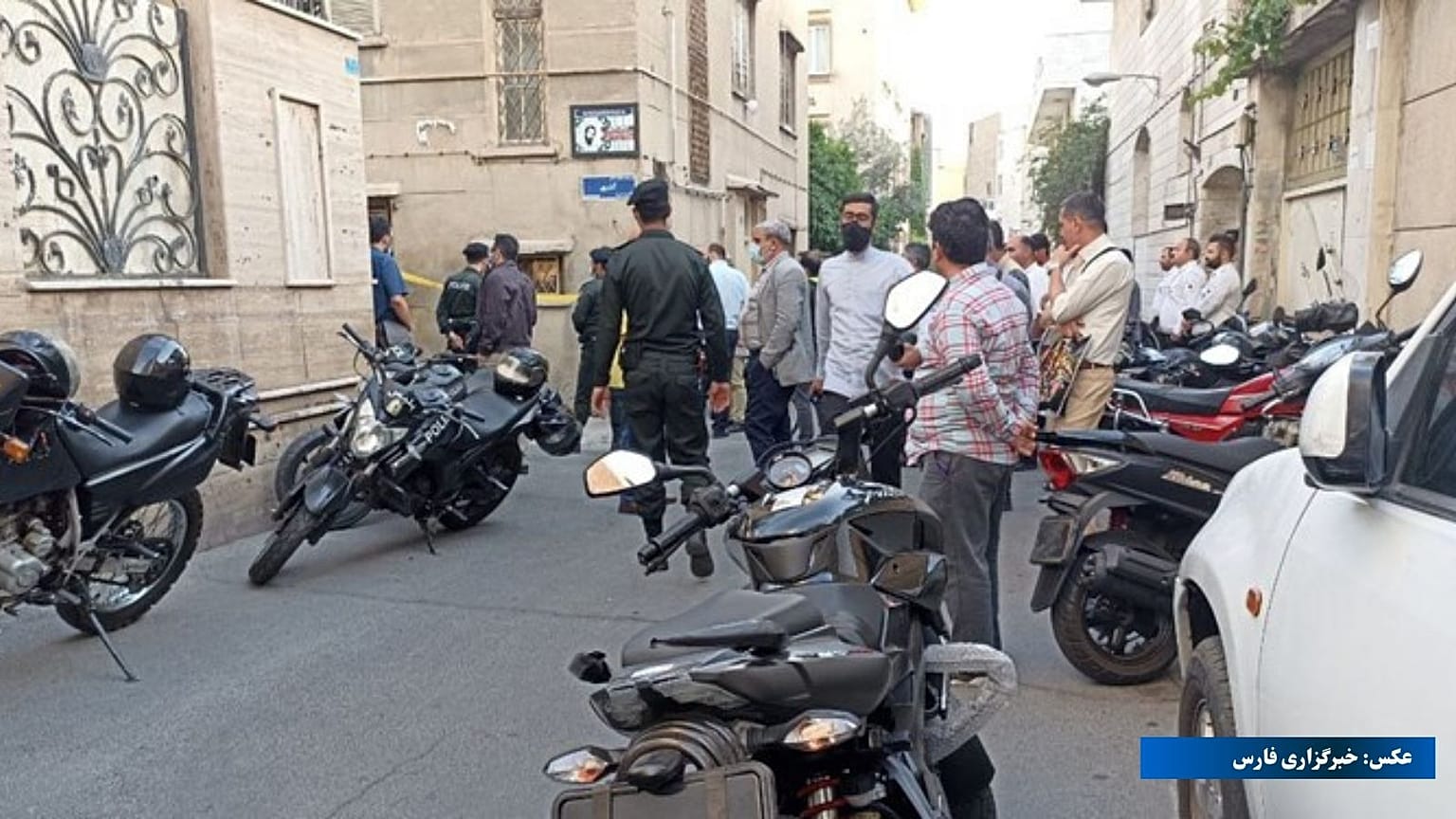 محل ترور یکی از اعضای سپاه پاسداران ایران در شرق تهران