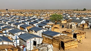 صورة جوية لمخيم جيري حيث يقيم النازحون بسبب المتطرفين الإسلاميين، نيجيريا، 2 مايو 2022.