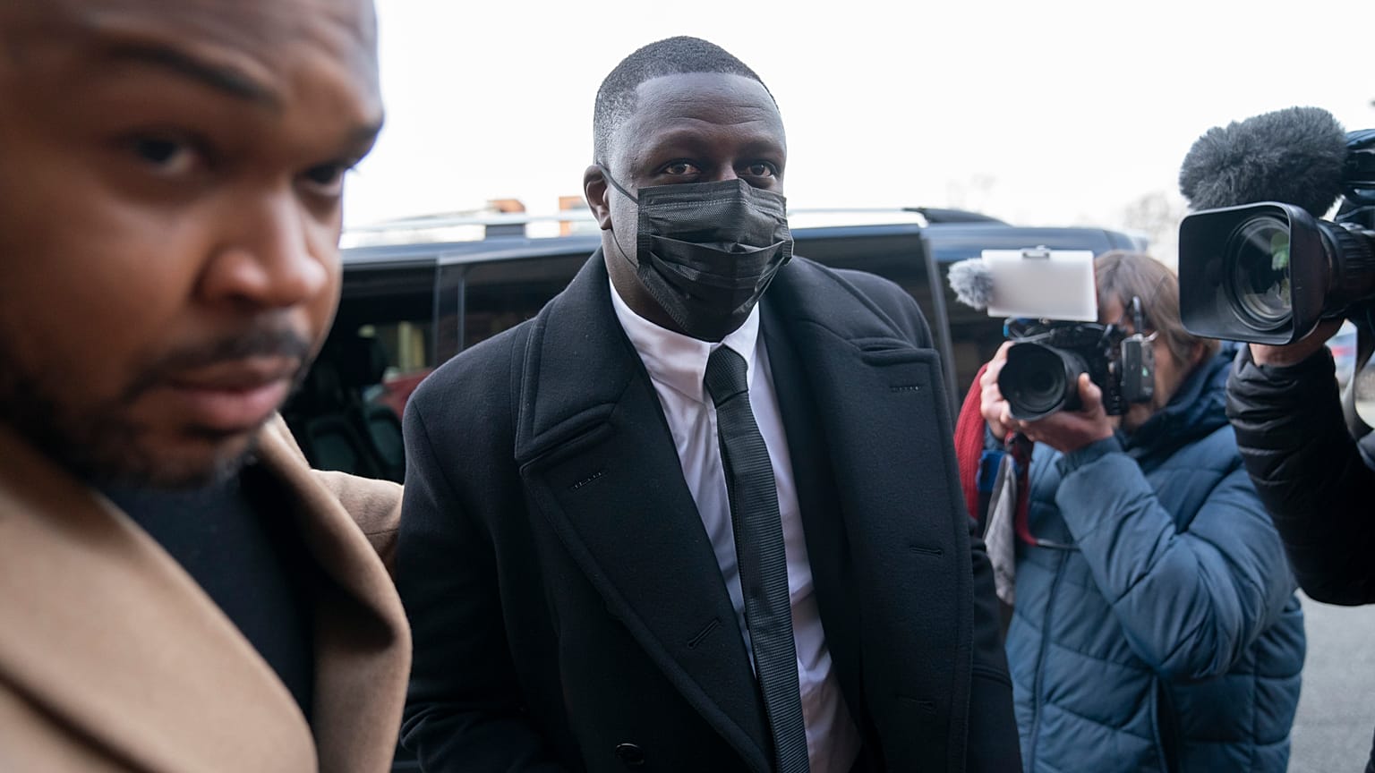 Benjamin Mendy arrives for a court hearing in Chester in February.