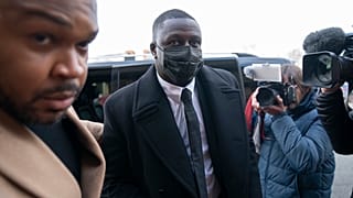 Benjamin Mendy arrives for a court hearing in Chester in February.